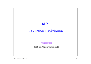 ALP I Rekursive Funktionen