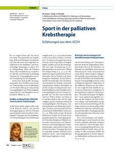 Sport in der palliativen Krebstherapie