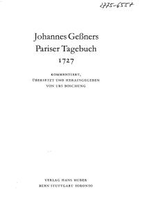 Johannes Geßners Pariser Tagebuch