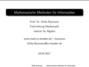 Mathematische Methoden für Informatiker
