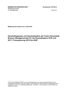 Haushaltsgesetze und Haushaltspläne der Freien Hansestadt