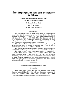 Über Eruptivgesteine aus dem Eisengebirge in Böhmen.