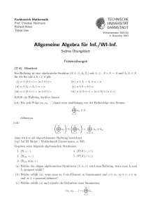 Allgemeine Algebra für Inf./WI-Inf.