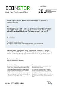 Klimaschutzpolitik - ist das Emissionshandelssystem ein