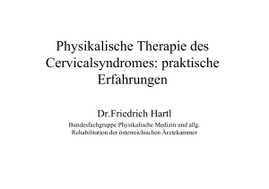 Physikalische Therapie des Cervicalsyndromes