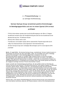 Pressemitteilung - German Startups Group