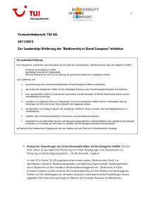 Fortschrittsbericht TUI AG 2011/2012 Zur Leadership