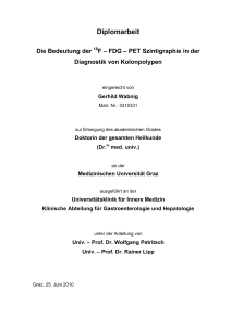 Diplomarbeit Die Bedeutung der 18F – FDG – PET Szintigraphie in