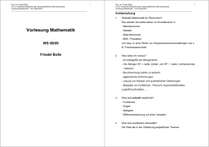 Vorlesung Mathematik