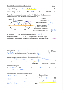 Beipiel 4: Iteratives Lösen von Gleichungen Kepler