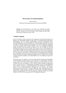 IPv6 an der TU Kaiserslautern - ein Erfahrungsbericht - edoc