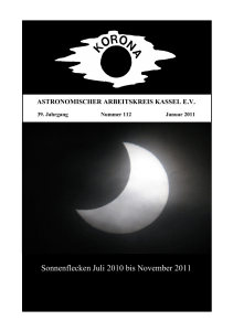 Sonnenflecken Juli 2010 bis November 2011