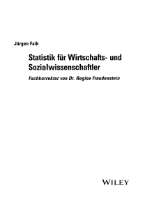 Jürgen Faik Statistik für Wirtschafts- und
