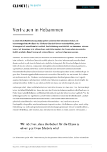 Vertrauen in Hebammen - CLINOTEL