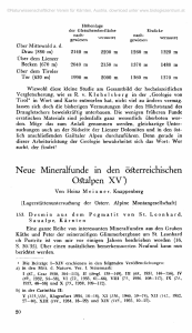 Neue Mineralfunde in den österreichischen Oftalpen XV