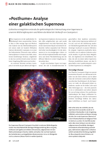 Posthume« Analyse einer galaktischen Supernova