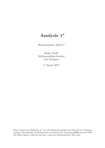 Analysis 1 - Uni Tübingen