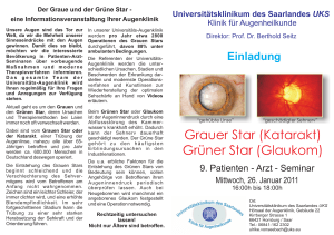 Grauer Star (Katarakt) Grüner Star (Glaukom)