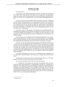 57 Resolution 1511 (2003) vom 16. Oktober 2003 Der Sicherheitsrat
