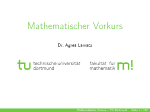 Mathematischer Vorkurs - Mathematik, TU Dortmund