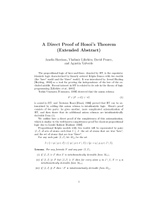 A Direct Proof of Hosoi`s Theorem (Extended Abstract)