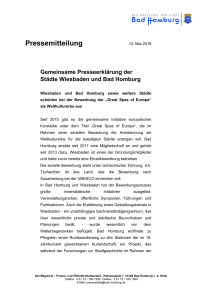 Gemeinsame Presseerklärung der Städte Wiesbaden und Bad
