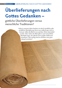 Überlieferungen nach gottes gedanken