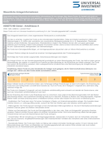 Anteilklasse A Ziele und Anlagepolitik Risiko