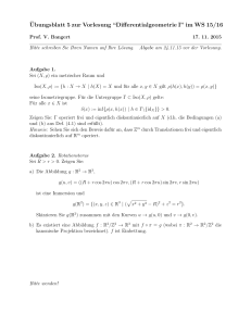 ¨Ubungsblatt 5 zur Vorlesung “Differentialgeometrie I” im WS 15/16
