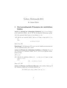 Vorkurs Mathematik 2013