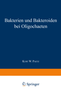 Bakterien und Bakteroiden bei Oligochaeten Inaugural