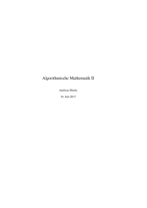 Algorithmische Mathematik II