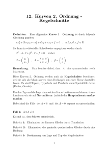 Kegelschnitte - Mathematics TU Graz