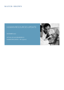 HUMAN RESOURCES UPDATE