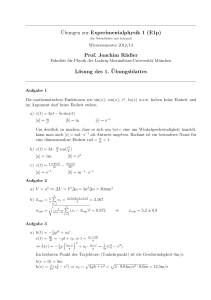 Ubungen zur Experimentalphysik 1 (E1p) Prof