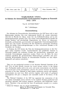 Geophysikalische Arbeiten im Rahmen des Internationalen