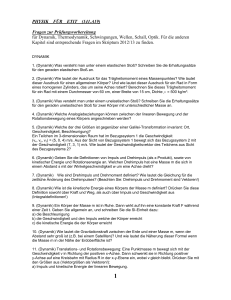 PHYSIK FÜR ETIT (141.A19) Fragen zur Prüfungsvorbereitung für