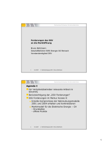 1 Agenda I - DSV - Dachverband Schweizer Verteilnetzbetreiber