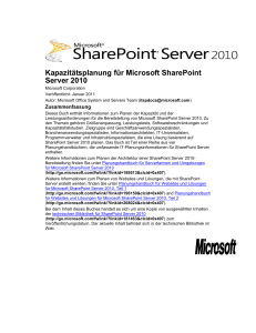 Kapazitätsplanung für Microsoft SharePoint