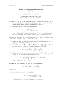 ¨Ubung zur Mathematik für Physiker 1 Blatt 10 Aufgabe 1. (a) Sei α