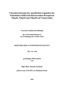 Charakterisierung der spezifischen Liganden der Natürlichen