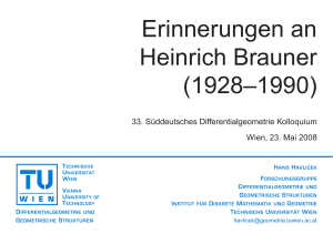 Erinnerungen an Heinrich Brauner (1928–1990) - TU Wien