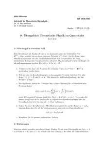 9.¨Ubungsblatt Theoretische Physik im Querschnitt