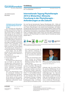 Internationale Tagung Phytotherapie 2014 in Winterthur: Klinische