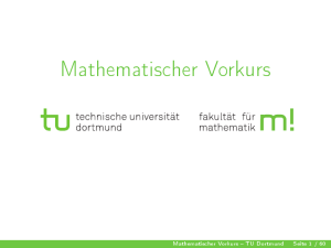 Mathematischer Vorkurs - Mathematik, TU Dortmund