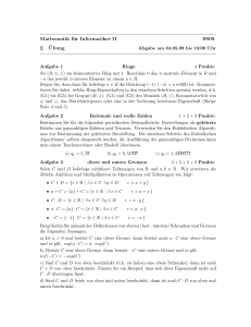 Mathematik für Informatiker II SS09 2. ¨Ubung