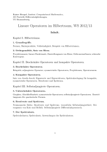 Lineare Operatoren im Hilbertraum, WS 2012/13