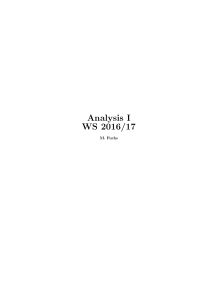 Analysis I WS 2016/17