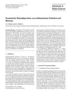 Dynamische Rekonfiguration von arithmetischen Einheiten auf