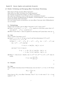 Kapitel II Lineare Algebra und analytische Geometrie § 5 Schnitt